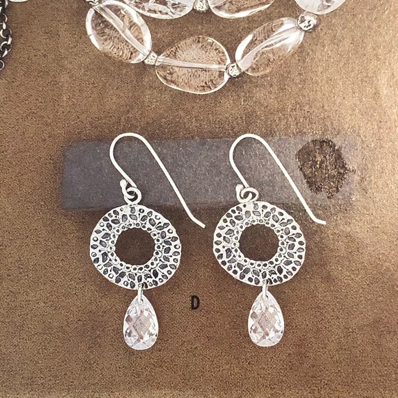 Silpada Cubic Zirconia and Sterling Silver Earrings W1520 - Picture 13 of 15